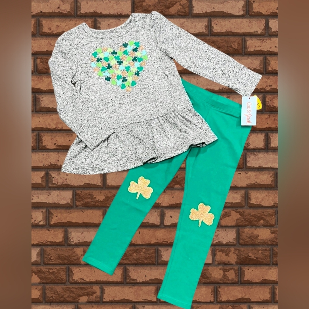 Cat & Jack Gray and Green Kids Matching Set